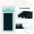 Soft velvet artificial fibre false eyelashes in various lengths from 7mm to 15mm and thicknesses 0.05CC to 0.2CC