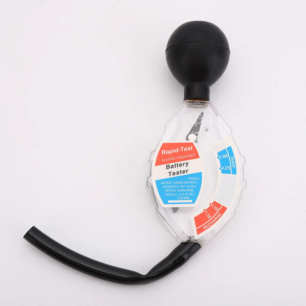 Lead acid battery hydrometer with suction mechanism for electrolyte testing
