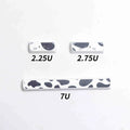 Full set of black and white kitten sublimation keycaps on a mechanical keyboard, PBT material, MAO profile