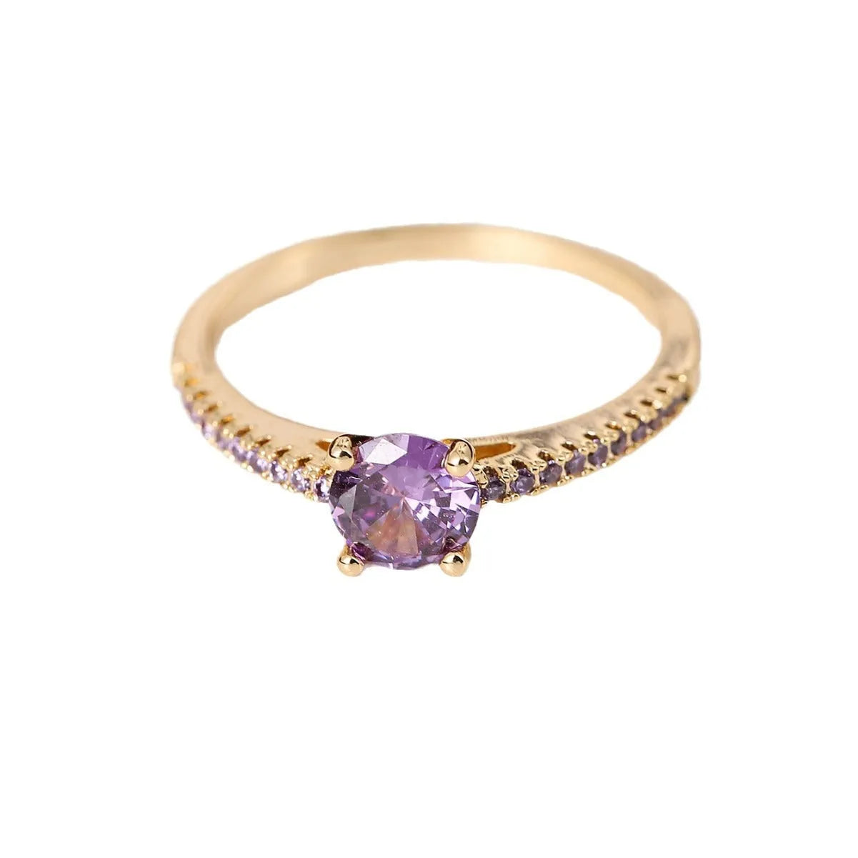 Geometric hexagon copper ring with colourful zircon stones in gold or gun black electroplated finish.
