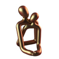 Modern simple style loving couple resin statue in milky white or gold colour for home decor