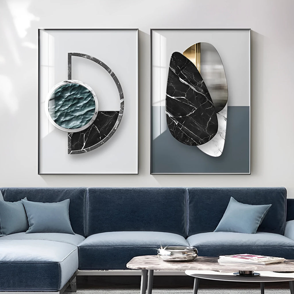 Abstract geometric pattern printed on a canvas wall painting poster