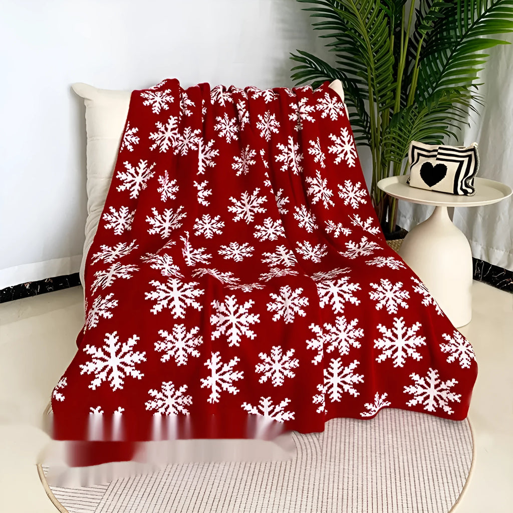 Christmas blanket with cartoon reindeer pattern decorative throw