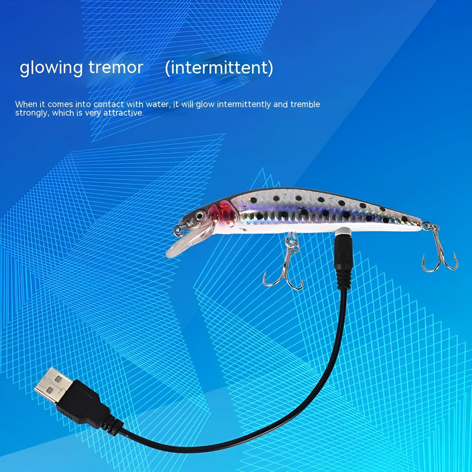 Floating mino electric USB bait lamp with colourful luminous simulation design