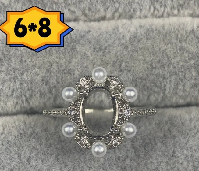 Oval denier ring with electroplated copper, 6x8 mm stone, and five-pointed star design