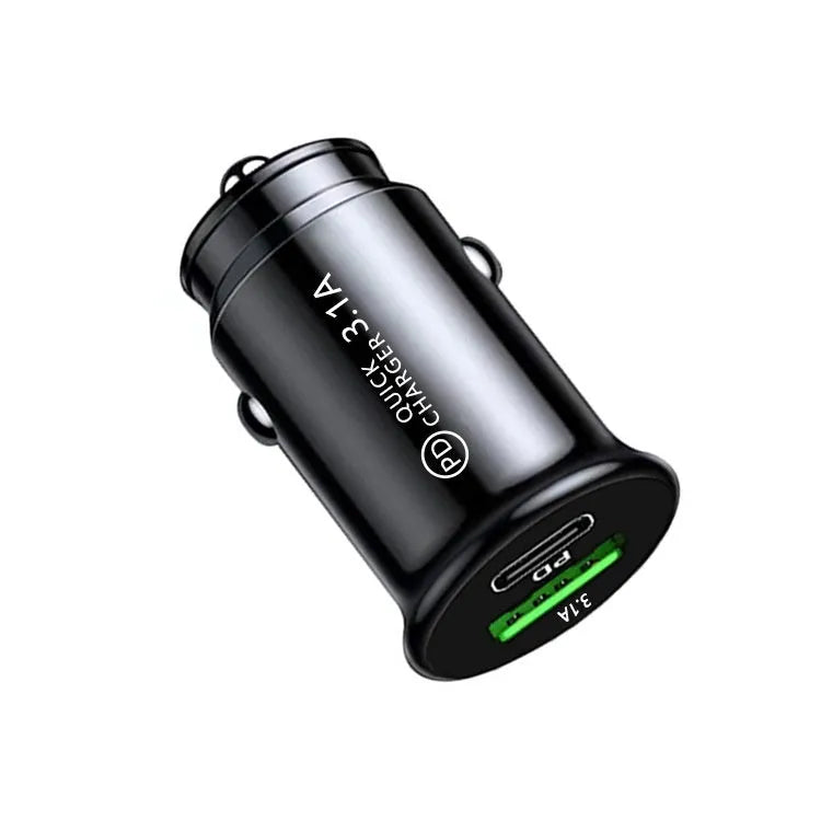 Dual port car charger converter with USB outputs for vehicle cigarette lighter socket in black or white bare metal finish