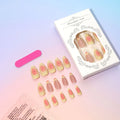 Simple fake nails set with 3D cartoon flowers, jelly glue, and a nail file on colour TY-318.
