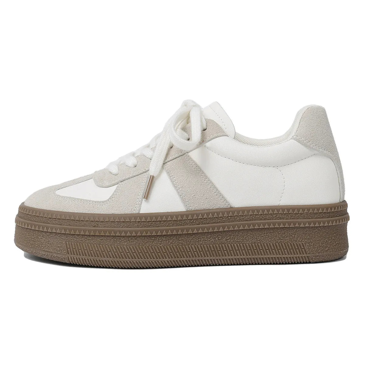 Retro round toe sports board shoes in matte finish with cross shoulder straps