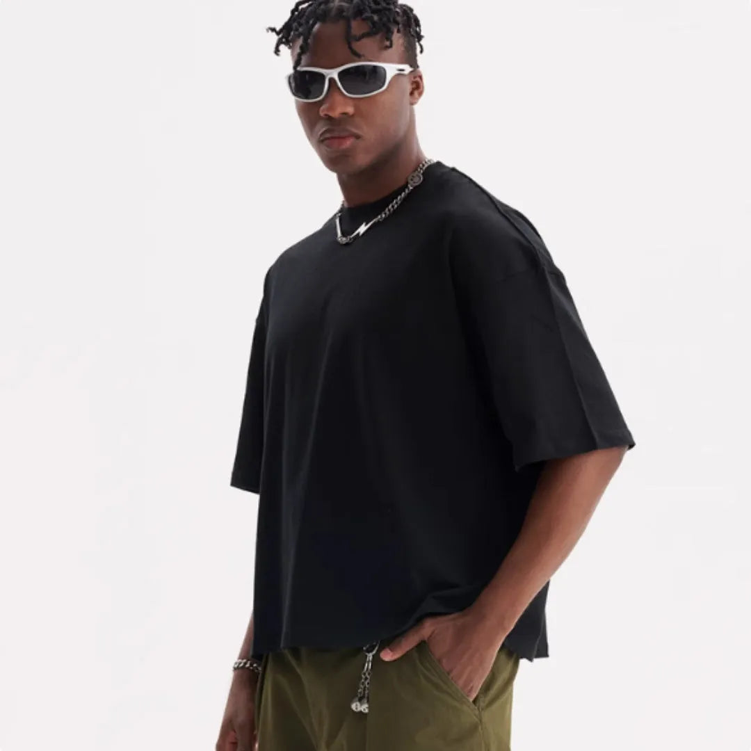 Pure cotton loose fit t-shirt in apricot colour with short sleeves