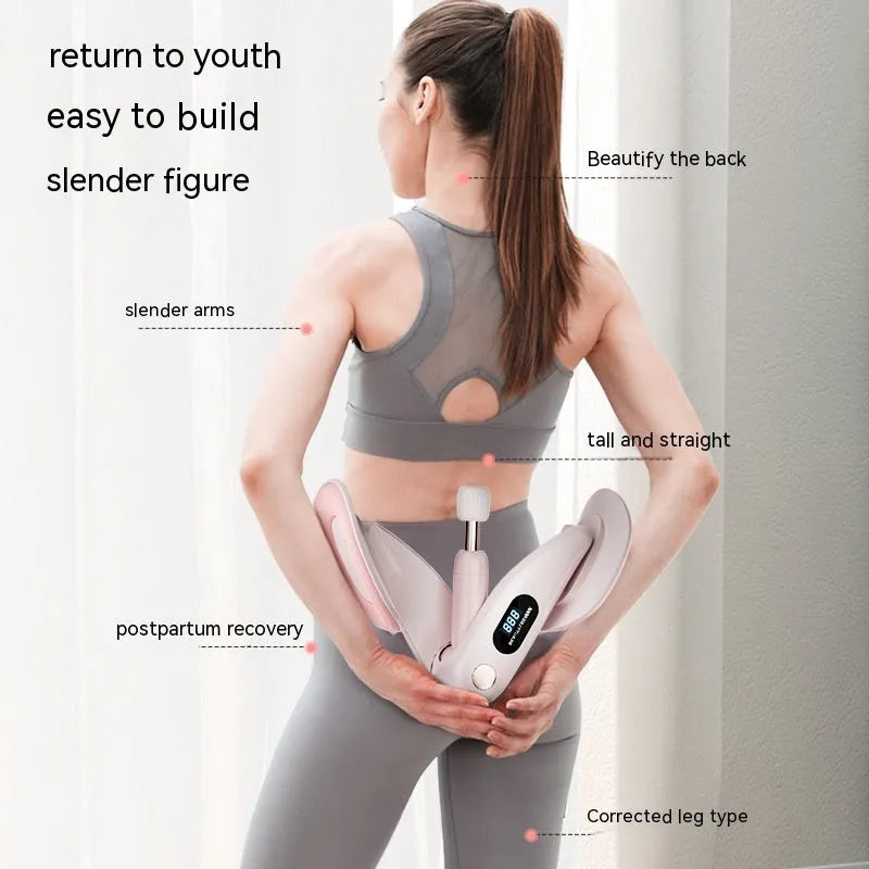 Gray pelvic floor muscle training device with digital counter display on ABS plastic body