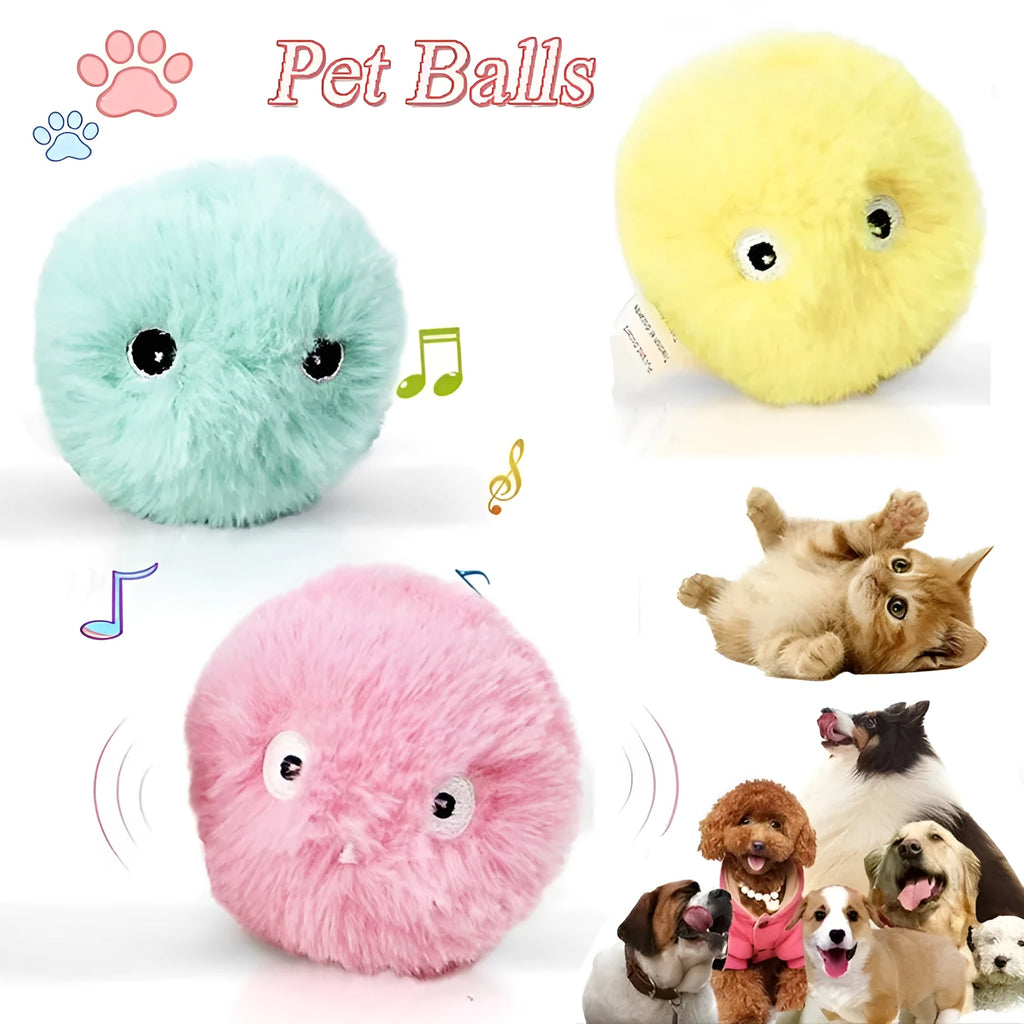Colourful 55mm interactive cat toy ball with gravity sensor and animal sounds