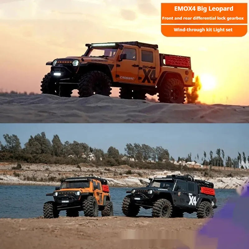 Plastic Big Leopard remote control electric rock crawler with four-wheel drive in Gun Gray colour on dirt surface