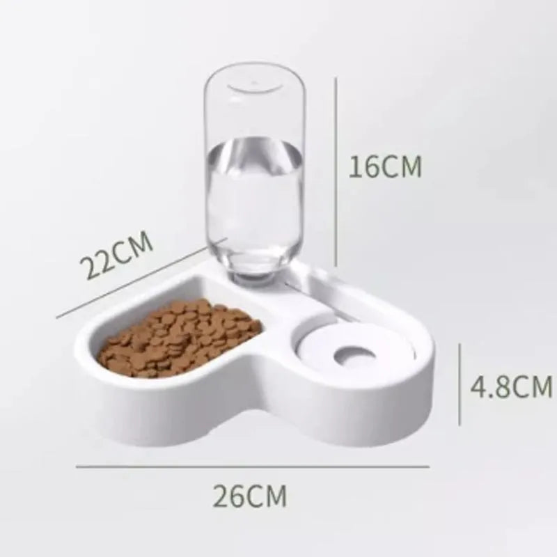 White pet water fountain for cats and dogs with food-grade construction measuring 22x26x16cm