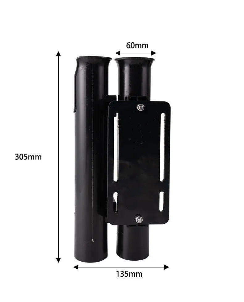 Carbon plastic double-layer fishing rod rack for motorcycle and electric bicycle mounting