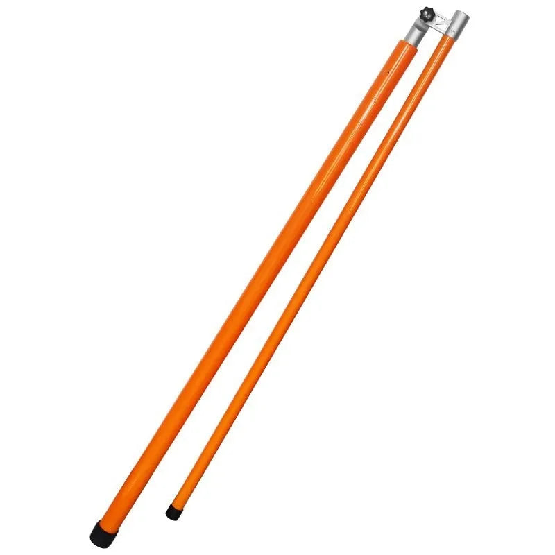 Telescopic cargo truck height measuring rod extended vertically, showing clear measurement scales on a glass fibre pole.