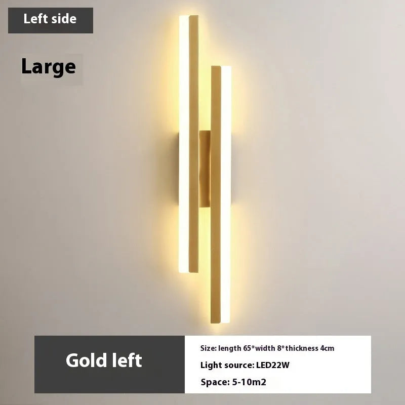 Modern Scandinavian minimalist LED wall light with acrylic shade in black or gold finish.