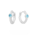 925 silver geometric ear clips with burnt silver electroplating finish and round design elements