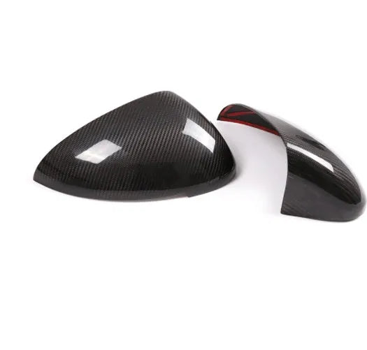 Black carbon fibre rear view mirror covers for Porsche Macan 2014-2022 models