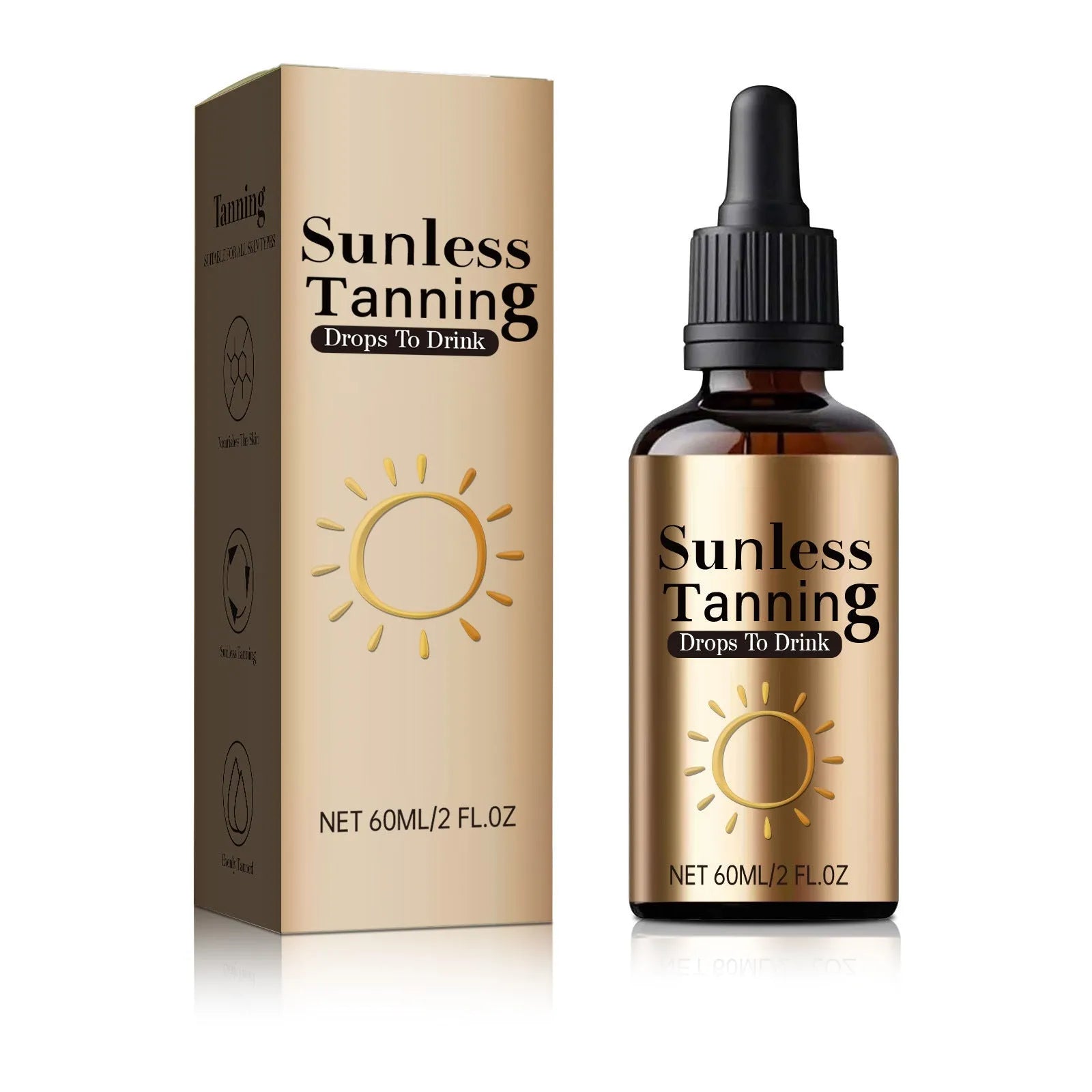 60ml bottle of unisex oral drops for external skin application with universal compatibility