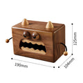 Wooden cartoon Monster tissue box organiser in Walnut Beech finish