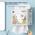 Disposable soft towel roll with 100 sheets in packaging showing viscose-polyester blend materials