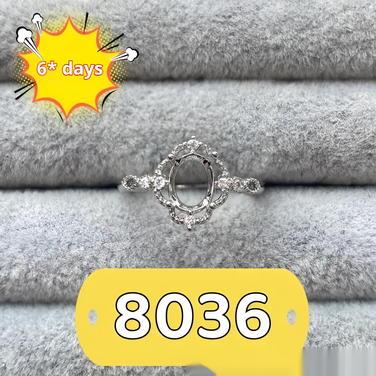 Oval denier ring with electroplated copper, 6x8 mm stone, and five-pointed star design