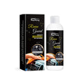 Container of car interior polish paste for plastic dashboard and leather repair maintenance.