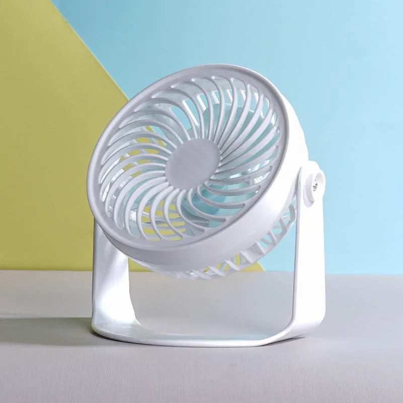 USB-powered portable desk fan with clip mount option and 3 blades for quiet personal cooling