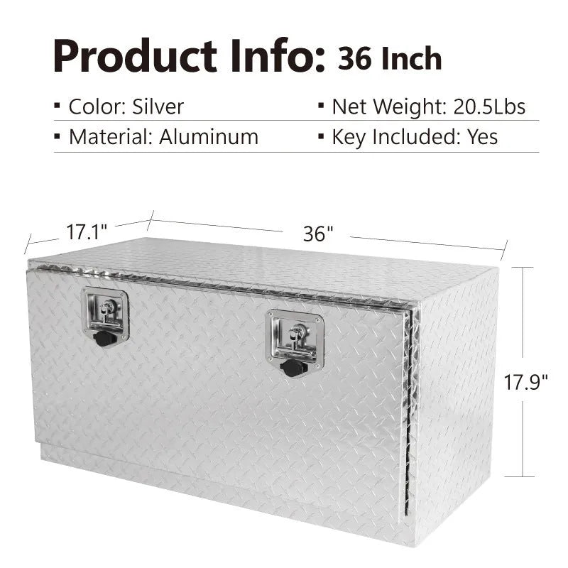 26-inch black aluminium alloy toolbox with heavy-duty T-casting construction and reinforced corners