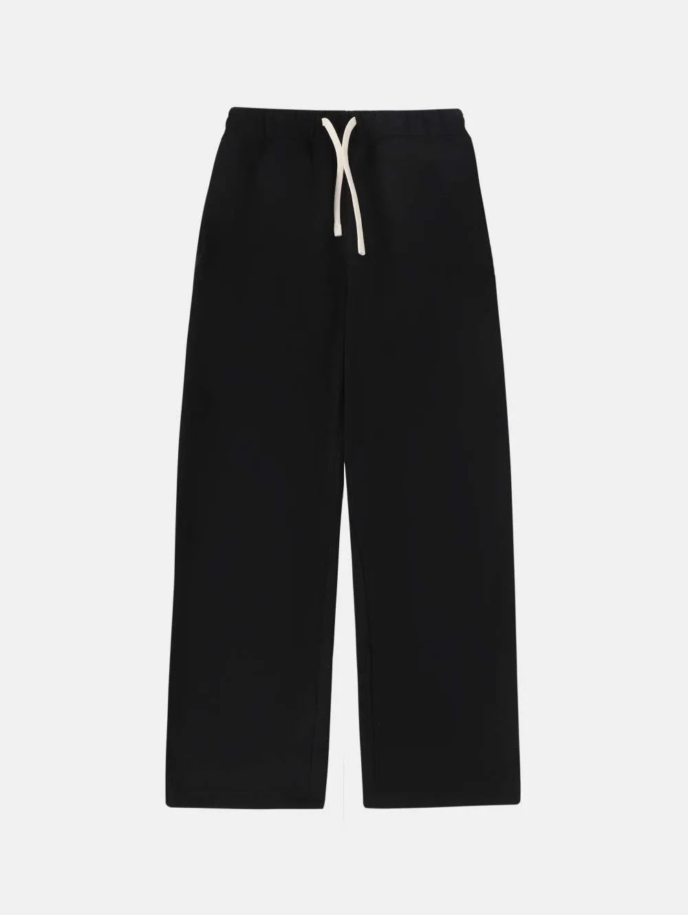 Men's fleece-lined sweatpants with elastic drawstring waist in loose fit design