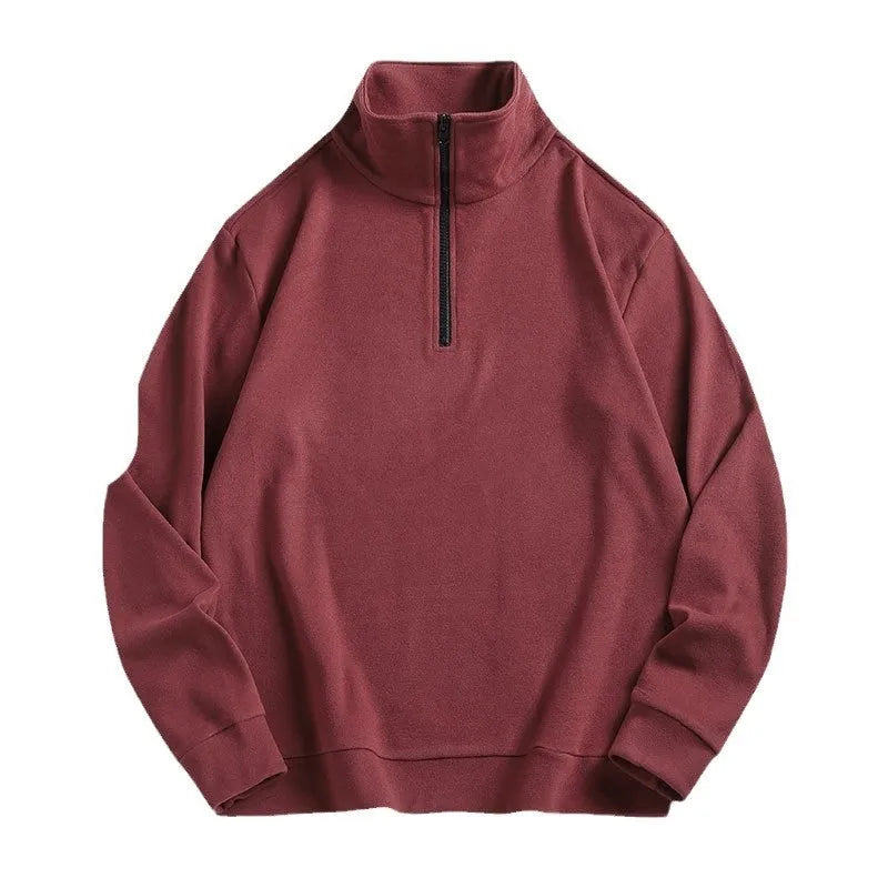 Loose fit dralon bottoming shirt with long sleeves in polyester fibre, shown in brick red colour