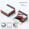 3D paper carving sticky notes showing Qingshui Temple design with Christmas Train cover colour