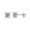 Time Imprint 0.5-carat moissanite stud earrings set in platinum-plated S925 silver with gift box and GRA certificate