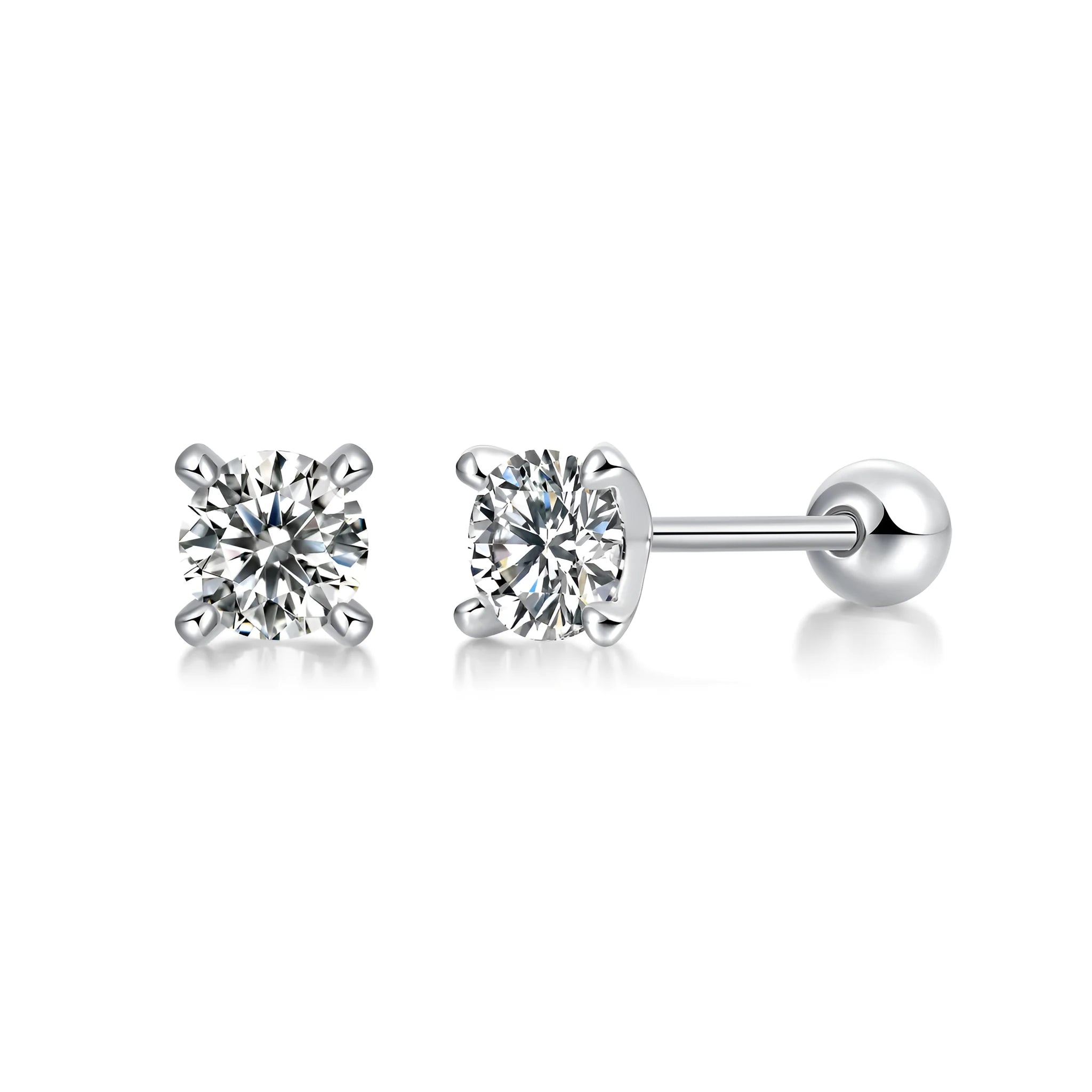 Time Imprint 0.5-carat moissanite stud earrings set in platinum-plated S925 silver with gift box and GRA certificate