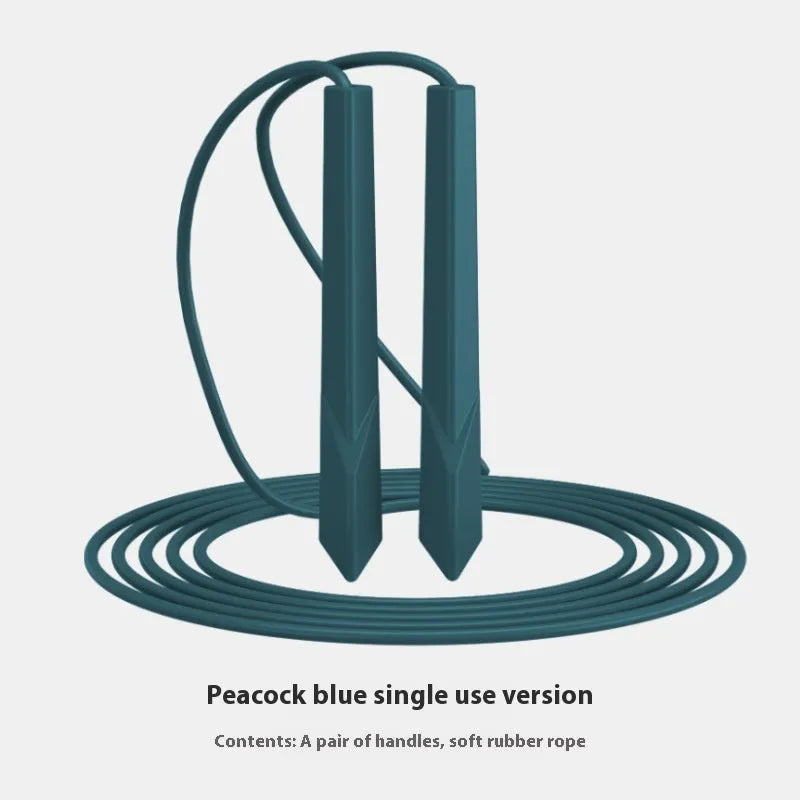 Plastic handle fitness rope in blue colour PVC material 2.8 metres length jump rope