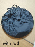 Black pop-up car tail tent unfolded to 200cm size with storage bag