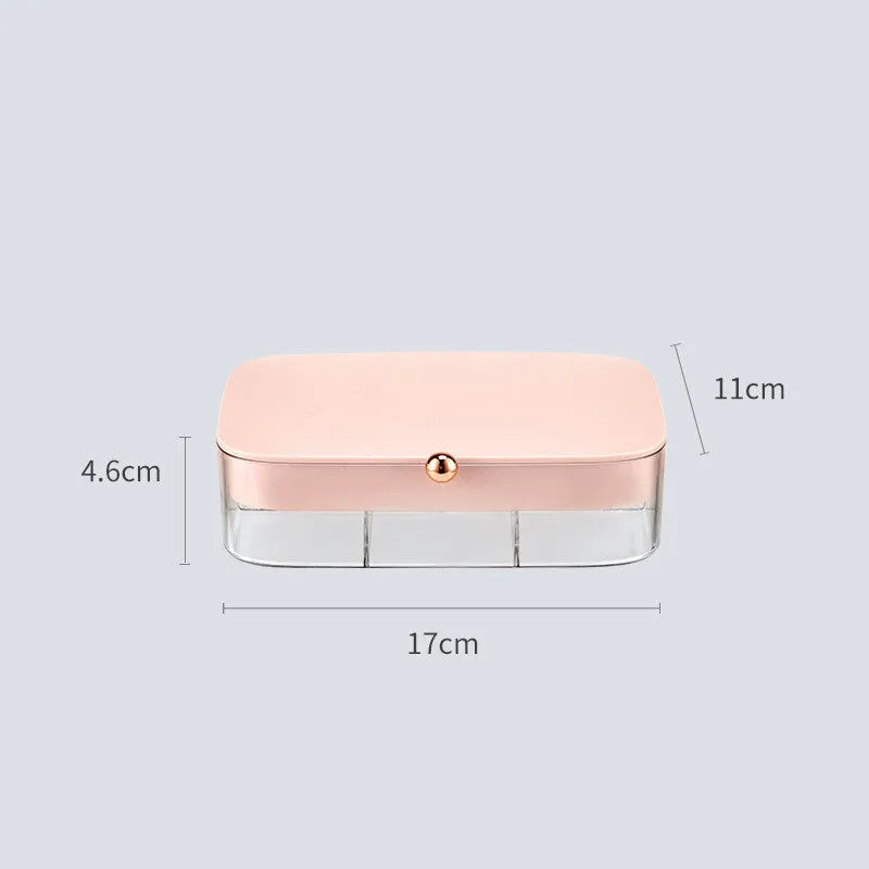 Modern minimalist jewellery storage box in green with multi-layer compartments