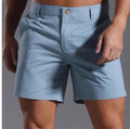 Men's solid colour cotton blend sports shorts with straight leg Korean style design