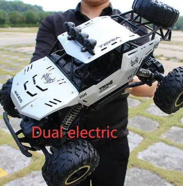 Large black 4WD remote control off-road climbing car with 2.4G wireless controller