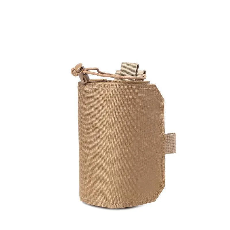 Adjustable Oxford cloth bottle cover with PU lining in black colour for outdoor sports hydration