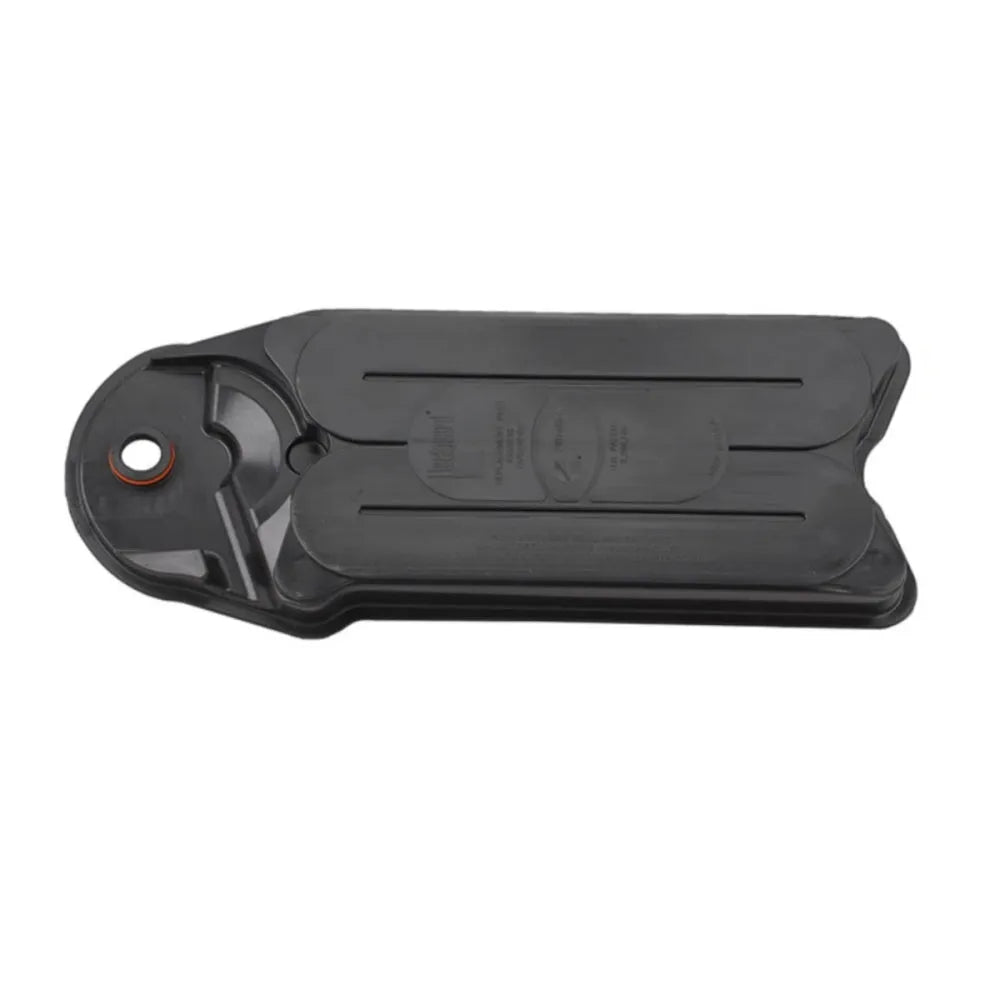 A black automotive crankcase ventilation filter for engine maintenance.