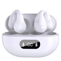 Non-in-ear clip wireless Bluetooth headset in black with plastic ear hook design