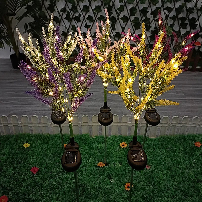 Solar-powered 74cm flower-shaped garden lamp in lavender colour options