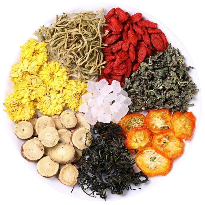 Honeysuckle chrysanthemum tea bags in triangular design with 150g net weight packaging