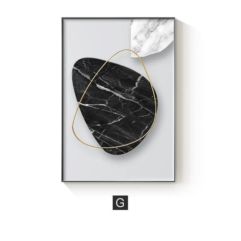 Abstract geometric pattern printed on a canvas wall painting poster