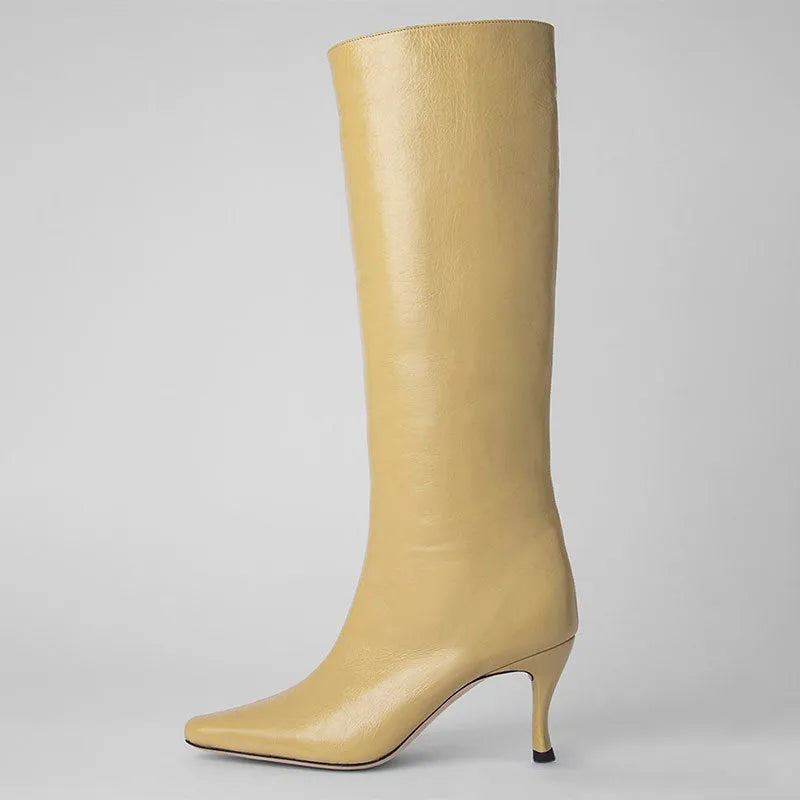Women's square head cowboy boots in microfiber available in multiple colours including black, grey and patterned options