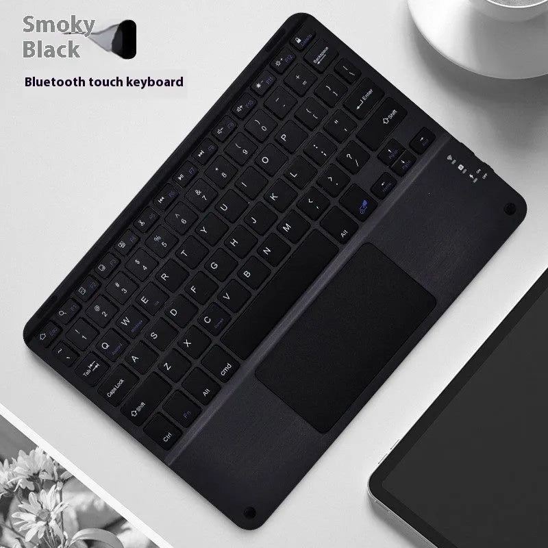 Square Hat Touch Bluetooth Wireless Charging Keyboard in multiple colour options on a desk