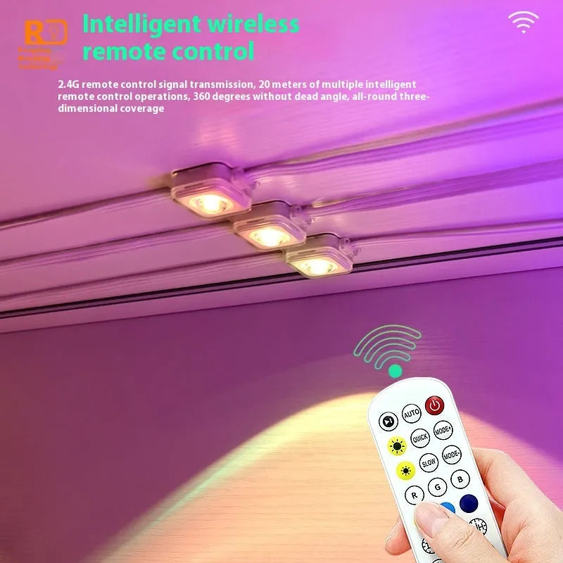 Outdoor LED string lights with planets-themed bulbs and remote control for colour changing