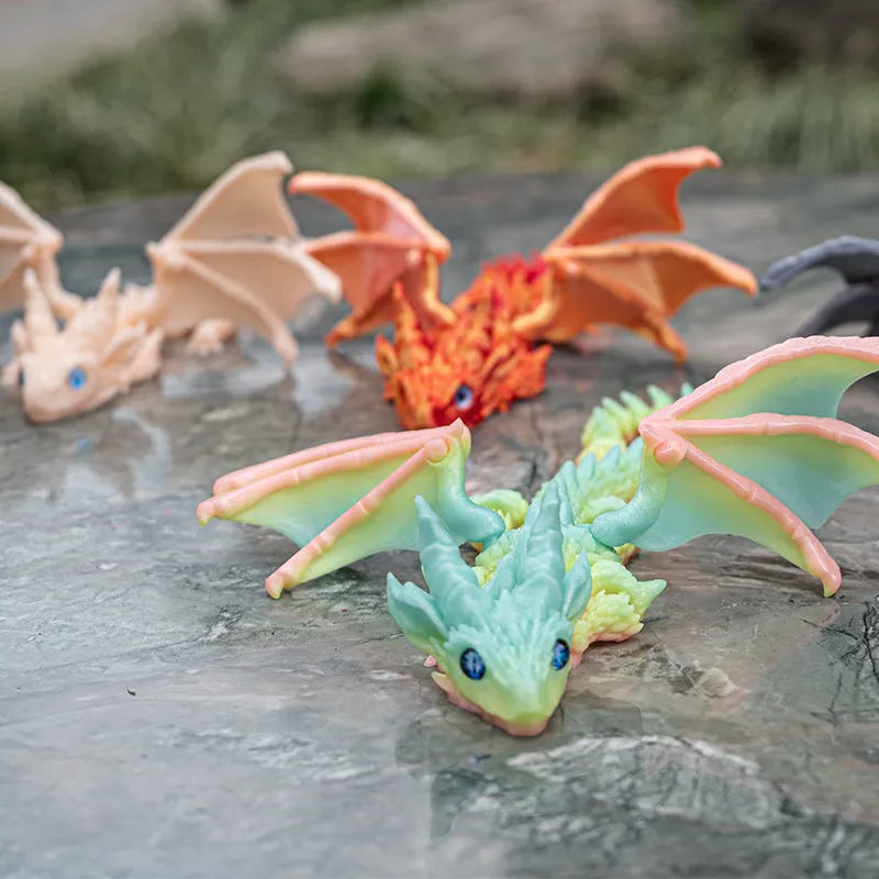 Red and gold printed PLA dragon wings costume prop toy