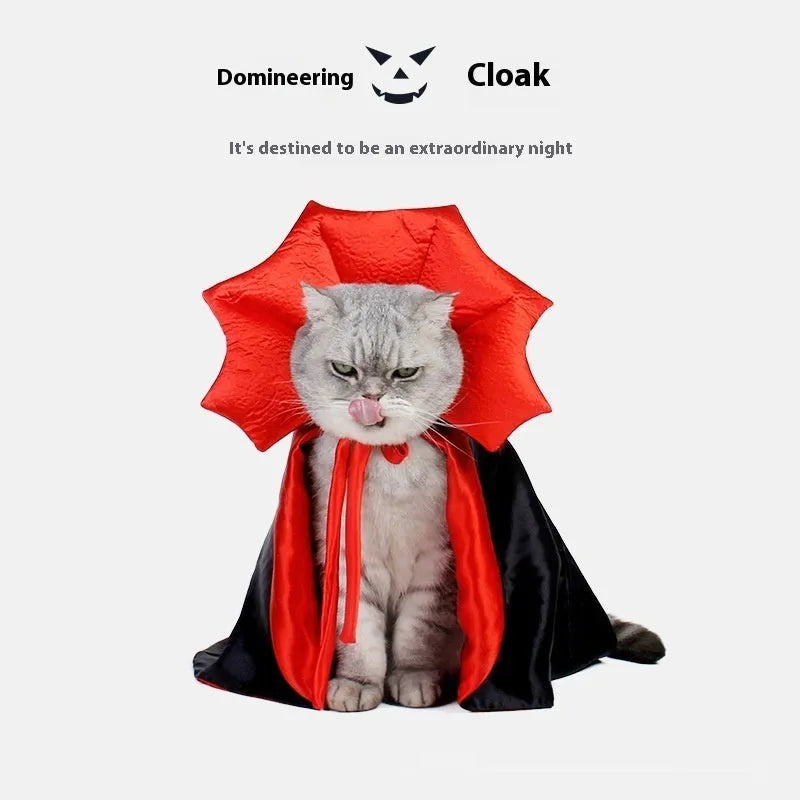 Black and red Halloween costume for cats and dogs with European American styling
